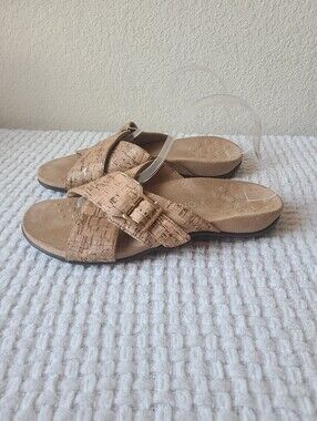 Vionic Dorie Comfort Cork Slide Sandals - Neutral Beige Women's Size 11